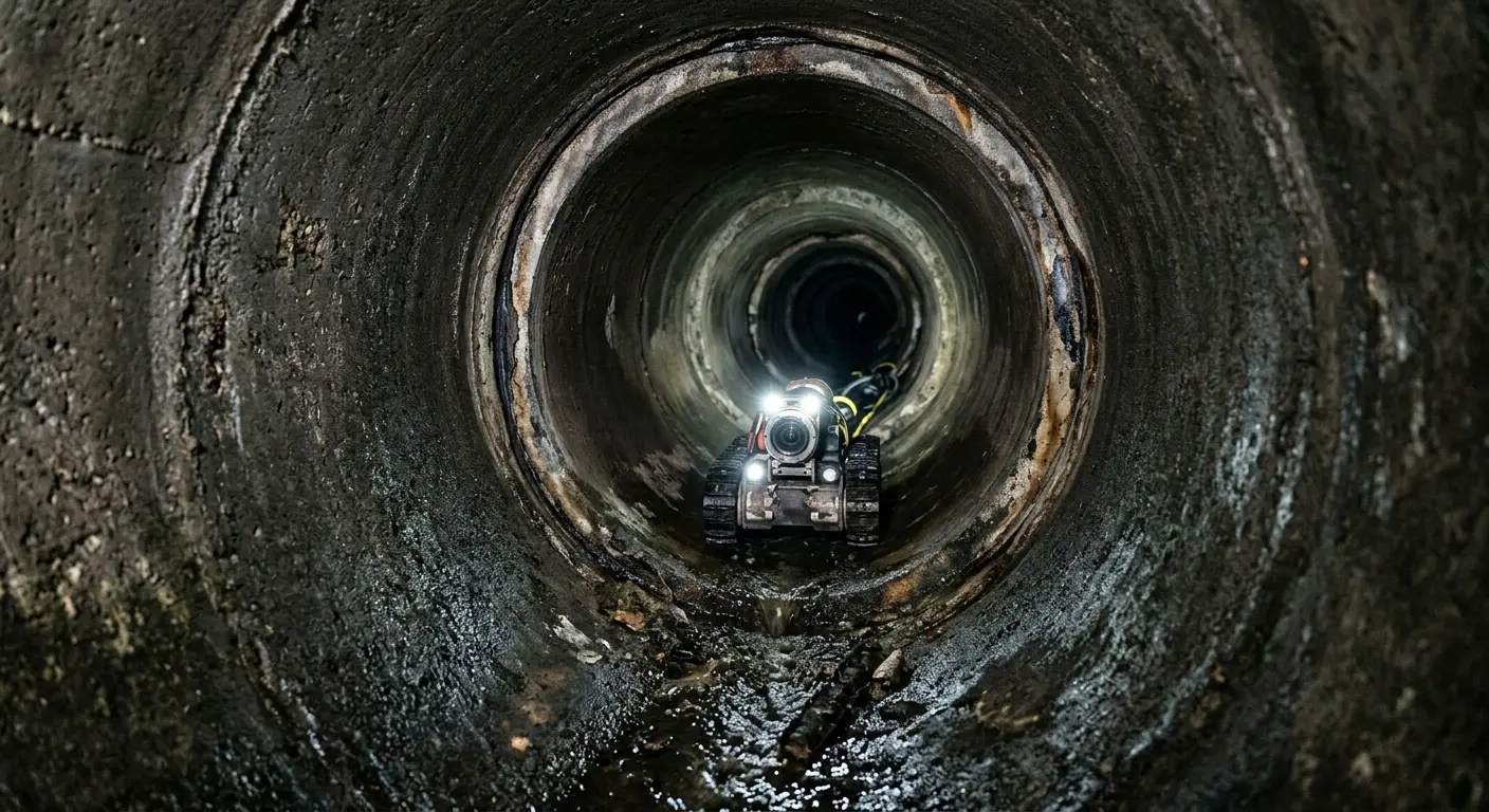 Robotic sewer camera inspecting pipe interior for Sewer Line Cleaning in Palos Heights